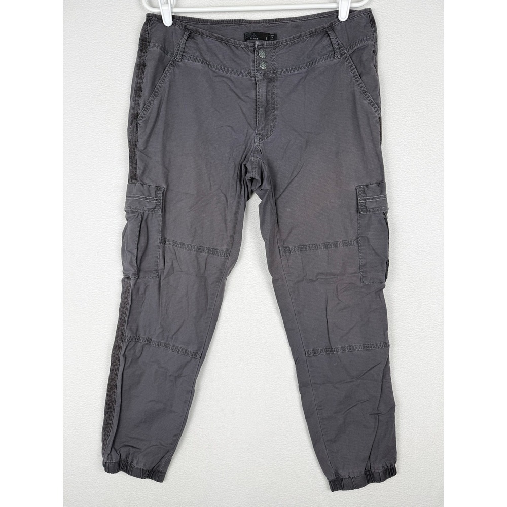Prana Kadri Cargo Pants Womens 8 Gray W4KADR316 Ripstop Jogger Hiking Outdoor
